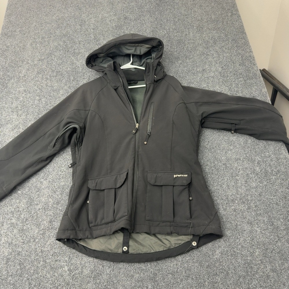Protest Jacket Womens L Black Polyester Geotech 8.0 Hooded Ski Snowboard Jacket